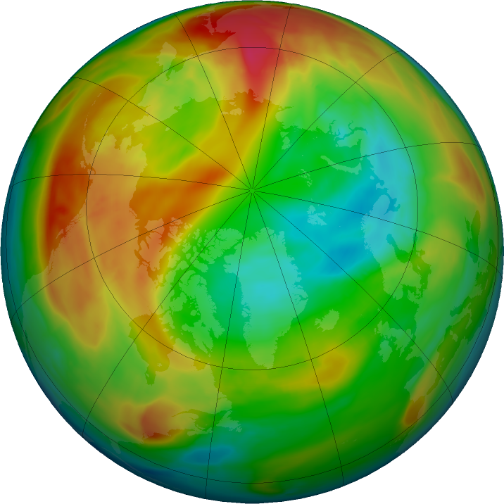 Arctic ozone map for 30 January 2018